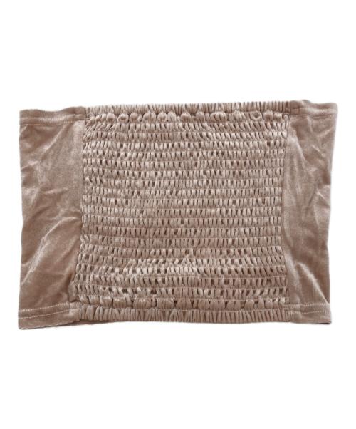 darich（ダーリッチ）darich (ダーリッチ) ベロアロゴミニスカートセット ベージュ サイズ:FREE-Lの古着・服飾アイテム