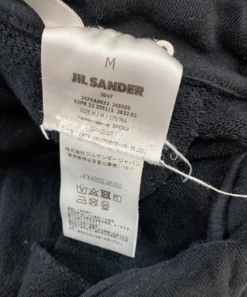 JIL SANDER+（ジルサンダープラス）JIL SANDER+ (ジルサンダープラス) ロゴ刺繍テーパードスウェットパンツ ブラック サイズ:Ｍの古着・服飾アイテム