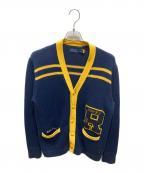 POLO RALPH LAURENポロ・ラルフローレン）の古着「レタードカーディガン」｜ネイビー