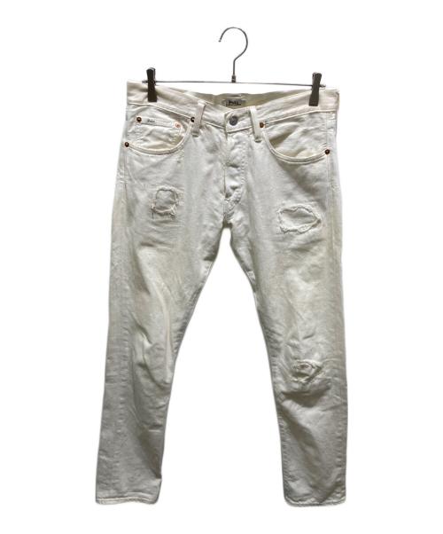 POLO RALPH LAUREN（ポロ・ラルフローレン）POLO RALPH LAUREN (ポロ・ラルフローレン) ダメージ加工デニムパンツ ホワイト サイズ:30の古着・服飾アイテム