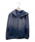 Needles×BEAMS BOYニードルズ×ビームスボーイ）の古着「ユーズド加工ジップフーディー」｜ネイビー