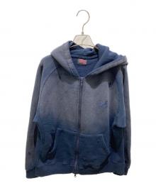 Needles×BEAMS BOY（ニードルズ×ビームスボーイ）の古着「ユーズド加工ジップフーディー」｜ネイビー