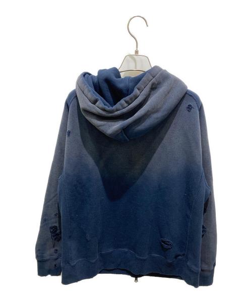 Needles（ニードルズ）Needles (ニードルズ) BEAMS BOY (ビームスボーイ) ユーズド加工ジップフーディー ネイビー サイズ:記載なしの為実寸参照の古着・服飾アイテム