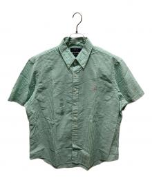 POLO RALPH LAUREN（ポロ・ラルフローレン）の古着「ポニー刺繍ストライプシャツ」｜黄緑