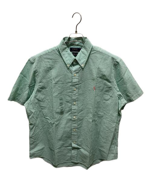 POLO RALPH LAUREN（ポロ・ラルフローレン）POLO RALPH LAUREN (ポロ・ラルフローレン) ポニー刺繍ストライプシャツ 黄緑 サイズ:XL 未使用品の古着・服飾アイテム