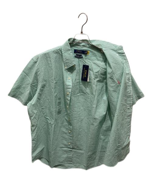 POLO RALPH LAUREN（ポロ・ラルフローレン）POLO RALPH LAUREN (ポロ・ラルフローレン) ポニー刺繍ストライプシャツ 黄緑 サイズ:XL 未使用品の古着・服飾アイテム