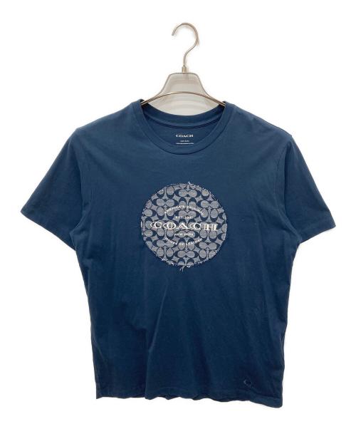 COACH（コーチ）COACH (コーチ) シグネチャー刺繍Tシャツ ネイビー サイズ:Lの古着・服飾アイテム