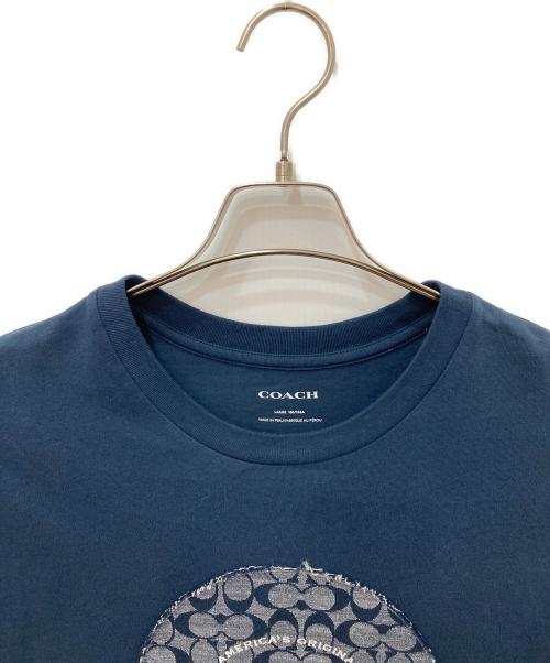 COACH（コーチ）COACH (コーチ) シグネチャー刺繍Tシャツ ネイビー サイズ:Lの古着・服飾アイテム
