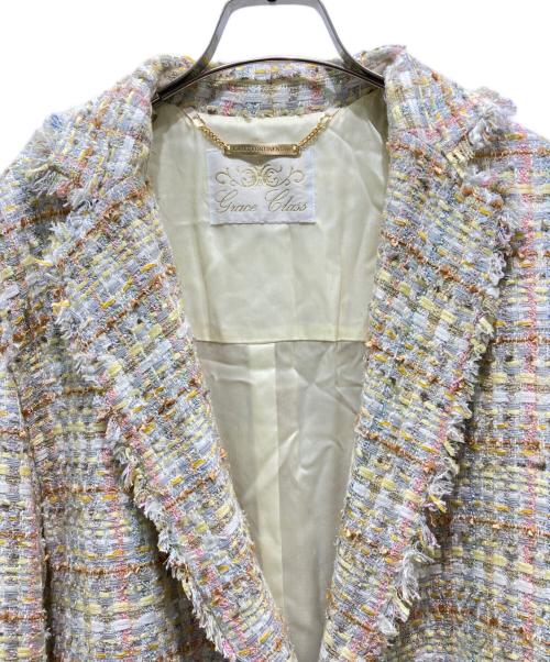 GRACE CONTINENTAL（（グレースコンチネンタル）GRACE CONTINENTAL (（グレースコンチネンタル) ツイードチェスターコート マルチカラー サイズ:36の古着・服飾アイテム