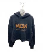MCMエムシーエム）の古着「ロゴ短丈パーカー」｜ブラック