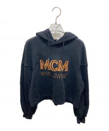 MCM（エムシーエム）の古着「ロゴ短丈パーカー」｜ブラック