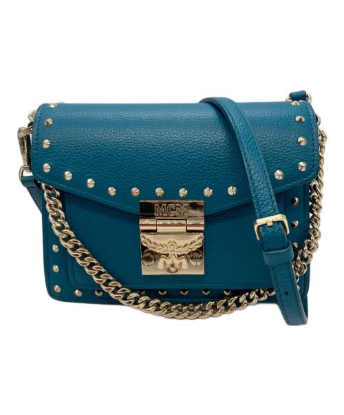 MCM（エムシーエム）MCM (エムシーエム) パトリシア・クロスボディバッグ ブルーの古着・服飾アイテム