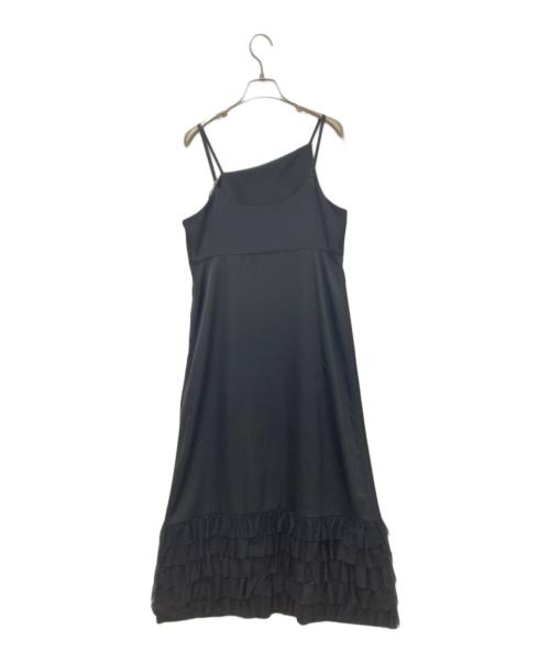 Diagram（ダイアグラム）Diagram (ダイアグラム) フリルチュールサテンキャミワンピース ブラック サイズ:38の古着・服飾アイテム