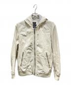 ）の古着「加工フーデットレザージャケット」｜ホワイト