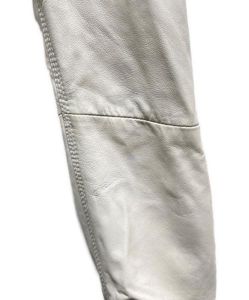 DIESEL（ディーゼル）DIESEL (ディーゼル) 加工フーデットレザージャケット ホワイト サイズ:Sの古着・服飾アイテム