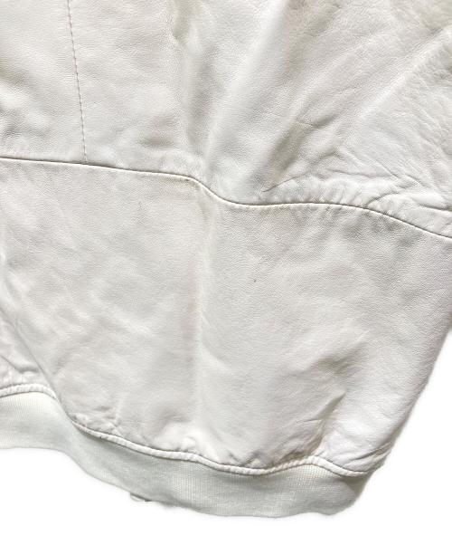 DIESEL（ディーゼル）DIESEL (ディーゼル) 加工フーデットレザージャケット ホワイト サイズ:Sの古着・服飾アイテム