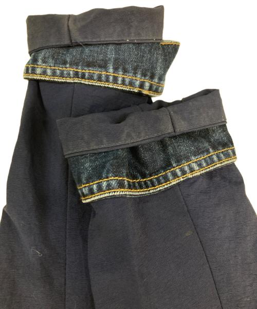DIESEL（ディーゼル）DIESEL (ディーゼル) デニム切替シングルライダースジャケット ネイビー サイズ:XSの古着・服飾アイテム