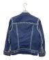 DIESEL (ディーゼル) デニム切替シングルライダースジャケット ネイビー サイズ:XS：8000円
