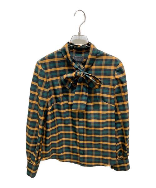 Diagram（ダイアグラム）Diagram (ダイアグラム) チェックブラウス イエロー サイズ:38の古着・服飾アイテム