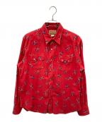 SUGAR CANEシュガーケーン）の古着「PRINT FLANNEL WESTAN SHIRT」｜レッド