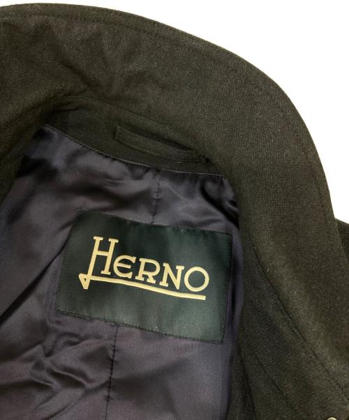HERNO（ヘルノ）HERNO (ヘルノ) ウール混ベルテッド比翼コート ネイビー サイズ:44の古着・服飾アイテム