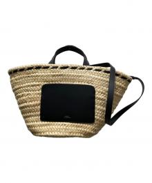 A.P.C.（アーペーセー）の古着「PLAAB Zoe Panier ストローバッグ」｜ベージュ×ブラック
