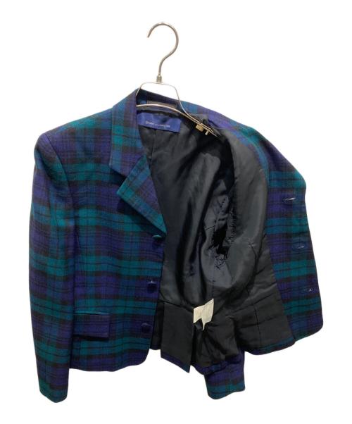 COMME des GARCONS（コムデギャルソン）COMME des GARCONS (コムデギャルソン) チェックジャケット ネイビー×グリーン サイズ:Ｓの古着・服飾アイテム
