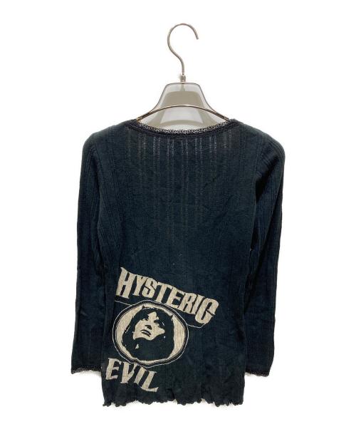 Hysteric Glamour（ヒステリックグラマー）Hysteric Glamour (ヒステリックグラマー) バックプリント薄手カーディガン ブラック サイズ:Fの古着・服飾アイテム