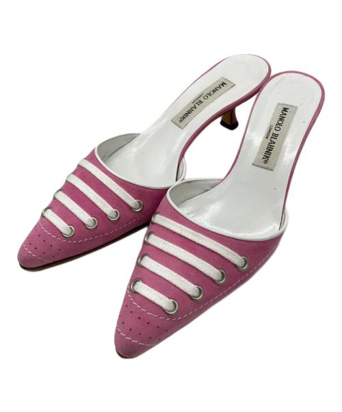 Manolo Blahnik（マノロブラニク）Manolo Blahnik (マノロブラニク) ミュール ピンク サイズ:37の古着・服飾アイテム
