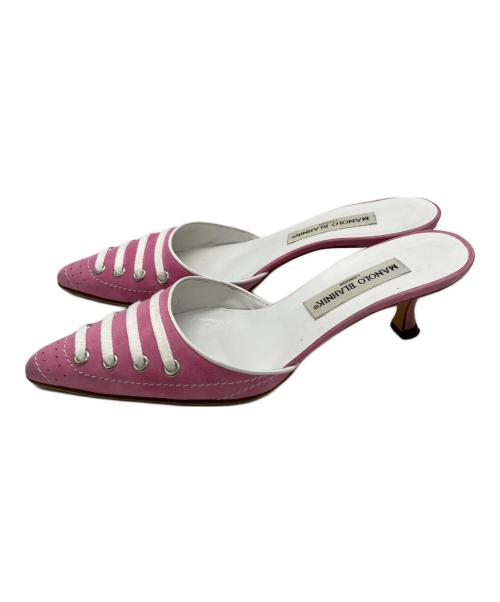 Manolo Blahnik（マノロブラニク）Manolo Blahnik (マノロブラニク) ミュール ピンク サイズ:37の古着・服飾アイテム