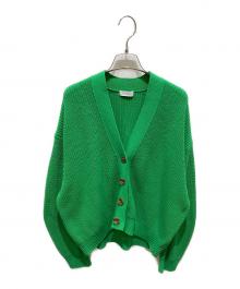 BEAUTY&YOUTH（ビューティーアンドユース）の古着「BY 畦ショートVネック カーディガン -ウォッシャブル」｜グリーン