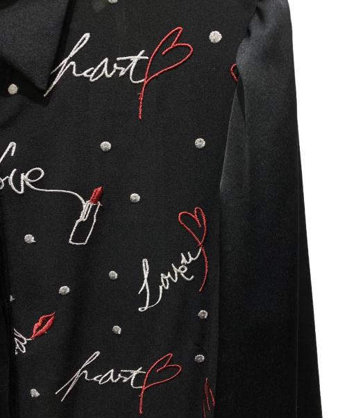 Diagram（ダイアグラム）Diagram (ダイアグラム) モチーフ刺繍シャツワンピース ブラック サイズ:38の古着・服飾アイテム