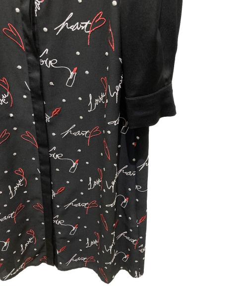 Diagram（ダイアグラム）Diagram (ダイアグラム) モチーフ刺繍シャツワンピース ブラック サイズ:38の古着・服飾アイテム