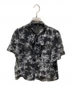 Diagramダイアグラム）の古着「総柄ボウタイブラウス」｜ブラック