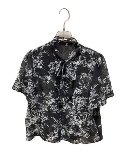 Diagram（ダイアグラム）Diagram (ダイアグラム) 総柄ボウタイブラウス ブラック サイズ:38の古着・服飾アイテム