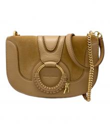 SEE BY CHLOE（シーバイクロエ）の古着「チェーンショルダーフラップバッグ」｜ベージュ