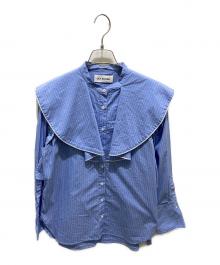 Lily Brown（リリーブラウン）の古着「肩開き2WAYブラウス」｜ブルー