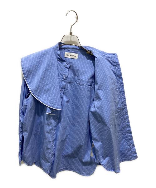 Lily Brown（リリーブラウン）Lily Brown (リリーブラウン) 肩開き2WAYブラウス ブルー サイズ:Ｆの古着・服飾アイテム