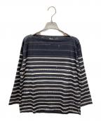 Jean Paul GAULTIERジャンポールゴルチェ）の古着「メジャー柄ボートネックブラウス」｜ブラック
