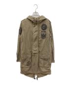 Hysteric Glamourヒステリックグラマー）の古着「ダメージ加工プルオーバーミタリーコート」｜ベージュ