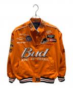 JH DESIGN CHASE AUTHENTICS×BUDWEISERジェイエイチデザイン チェイス オーセンティック×バドワイザー）の古着「レーシングジャケット」｜オレンジ