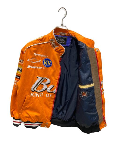 JH DESIGN CHASE AUTHENTICS（ジェイエイチデザイン チェイス オーセンティック）JH DESIGN CHASE AUTHENTICS (ジェイエイチデザイン チェイス オーセンティック) BUDWEISER (バドワイザー) レーシングジャケット オレンジ サイズ:記載なしの為実寸参照の古着・服飾アイテム