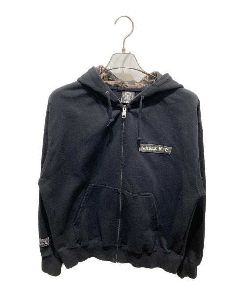 AVIREX（アヴィレックス）AVIREX (アヴィレックス) ZIP UP HOODIE ブラック サイズ:Ｌの古着・服飾アイテム