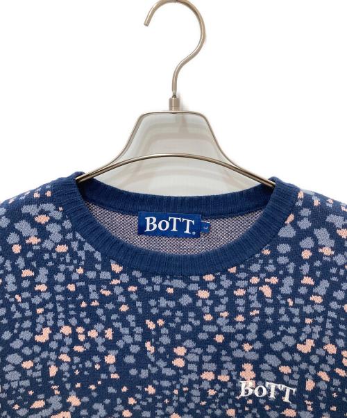 BoTT（ボット）BoTT (ボット) 総柄ニット ネイビー サイズ:Lの古着・服飾アイテム