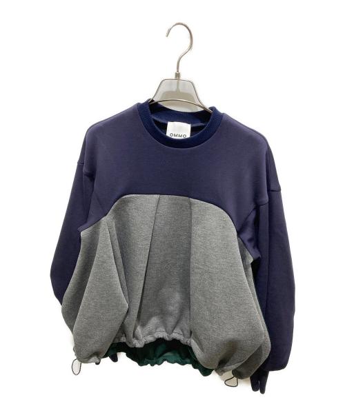 OMMO（オーエムエムオー）OMMO (オーエムエムオー) IRREGULAR TUCK TOP ネイビー×グレー サイズ:Fの古着・服飾アイテム