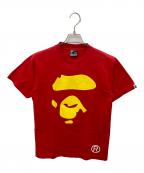 BAPE BY A BATHING APEベイプバイアベイシングエイプ）の古着「プリントTシャツ」｜レッド