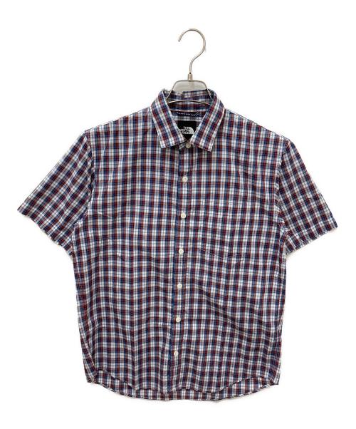 THE NORTH FACE（ザ ノース フェイス）THE NORTH FACE (ザ ノース フェイス) 半袖シャツ ネイビー×レッド サイズ:Mの古着・服飾アイテム