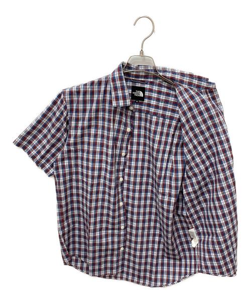 THE NORTH FACE（ザ ノース フェイス）THE NORTH FACE (ザ ノース フェイス) 半袖シャツ ネイビー×レッド サイズ:Mの古着・服飾アイテム