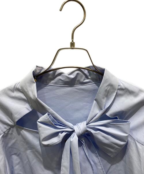HER LIP TO（ハーリップトゥ）HER LIP TO (ハーリップトゥ) ボウタイブラウス ブルー サイズ:Ｍの古着・服飾アイテム