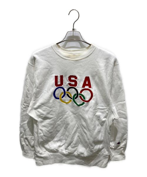 Champion REVERSE WEAVE（チャンピオン リバース ウィーブ）Champion REVERSE WEAVE (チャンピオン リバース ウィーブ) クルーネックスウェット ホワイト サイズ:XLの古着・服飾アイテム